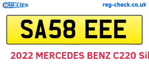 SA58EEE are the vehicle registration plates.