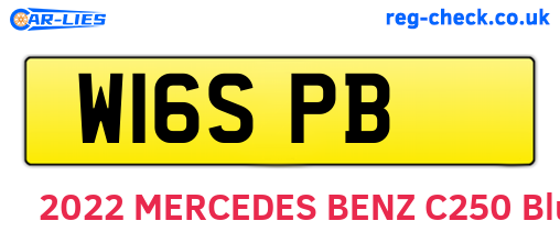 W16SPB are the vehicle registration plates.