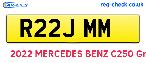 R22JMM are the vehicle registration plates.
