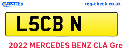 L5CBN are the vehicle registration plates.