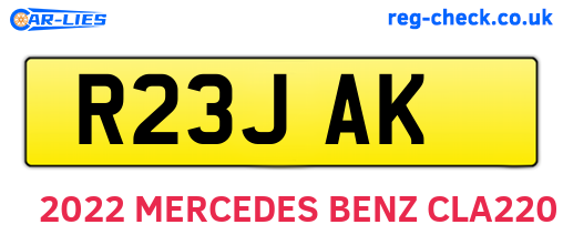 R23JAK are the vehicle registration plates.