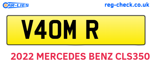 V4OMR are the vehicle registration plates.