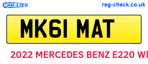 MK61MAT are the vehicle registration plates.