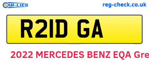 R21DGA are the vehicle registration plates.