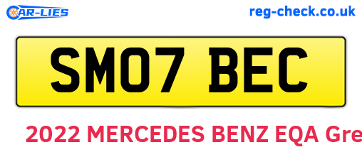 SM07BEC are the vehicle registration plates.