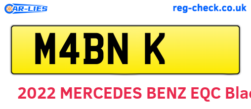 M4BNK are the vehicle registration plates.