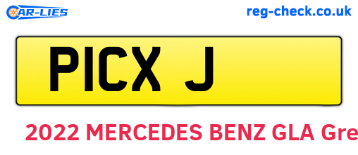 P1CXJ are the vehicle registration plates.