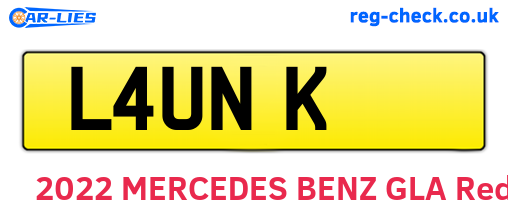 L4UNK are the vehicle registration plates.