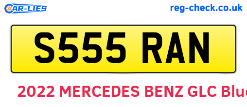S555RAN are the vehicle registration plates.