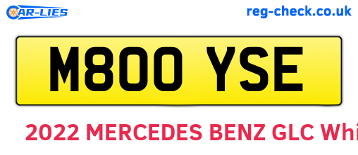 M800YSE are the vehicle registration plates.