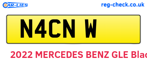 N4CNW are the vehicle registration plates.