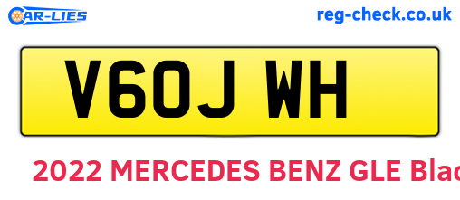 V60JWH are the vehicle registration plates.