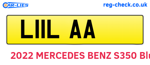 L11LAA are the vehicle registration plates.