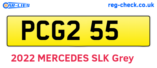 PCG255 are the vehicle registration plates.