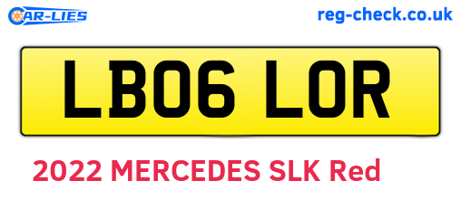 LB06LOR are the vehicle registration plates.