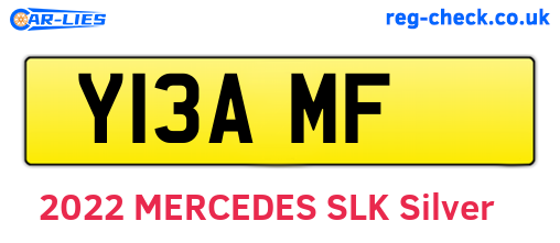 Y13AMF are the vehicle registration plates.