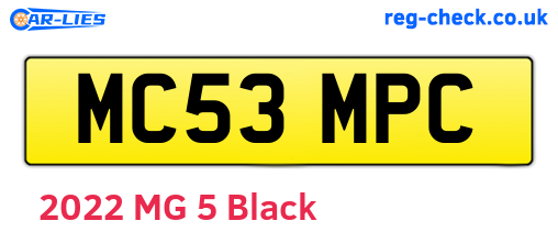 MC53MPC are the vehicle registration plates.