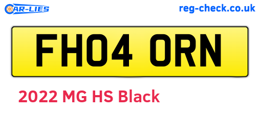 FH04ORN are the vehicle registration plates.