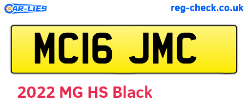 MC16JMC are the vehicle registration plates.