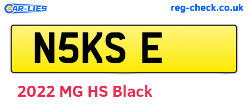 N5KSE are the vehicle registration plates.