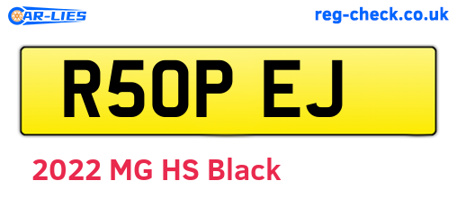 R50PEJ are the vehicle registration plates.