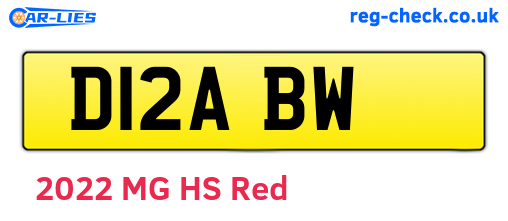 D12ABW are the vehicle registration plates.