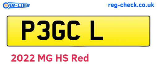 P3GCL are the vehicle registration plates.