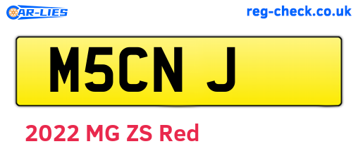 M5CNJ are the vehicle registration plates.