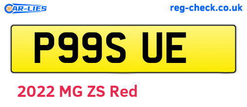 P99SUE are the vehicle registration plates.
