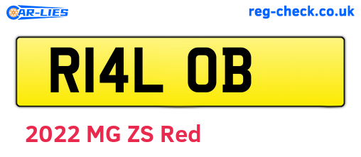 R14LOB are the vehicle registration plates.