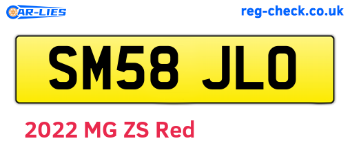SM58JLO are the vehicle registration plates.