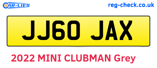 JJ60JAX are the vehicle registration plates.