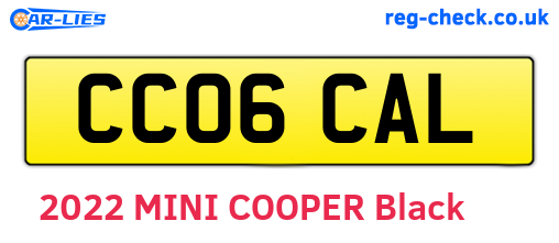 CC06CAL are the vehicle registration plates.