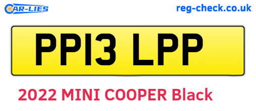 PP13LPP are the vehicle registration plates.