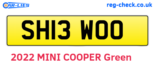 SH13WOO are the vehicle registration plates.