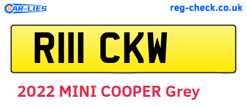 R111CKW are the vehicle registration plates.