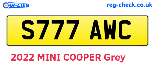 S777AWC are the vehicle registration plates.