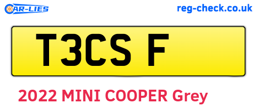 T3CSF are the vehicle registration plates.