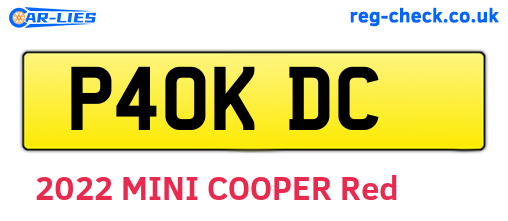 P40KDC are the vehicle registration plates.