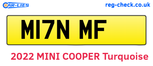M17NMF are the vehicle registration plates.