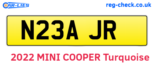 N23AJR are the vehicle registration plates.