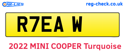 R7EAW are the vehicle registration plates.