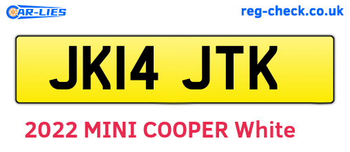 JK14JTK are the vehicle registration plates.