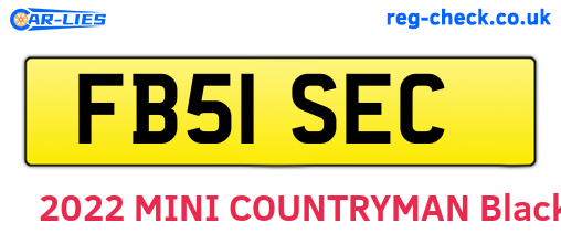 FB51SEC are the vehicle registration plates.