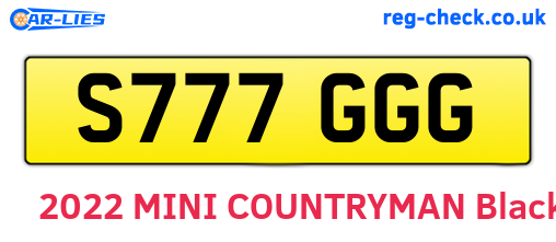 S777GGG are the vehicle registration plates.