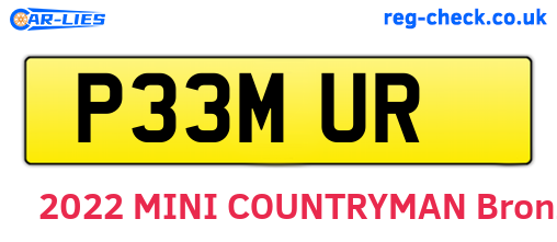 P33MUR are the vehicle registration plates.