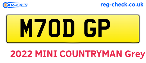 M70DGP are the vehicle registration plates.