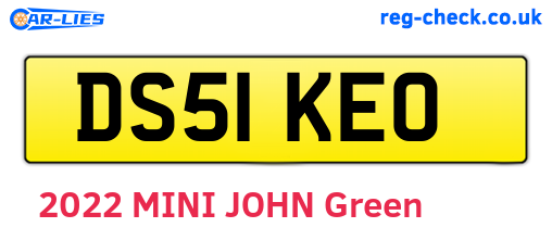 DS51KEO are the vehicle registration plates.