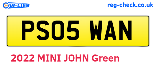 PS05WAN are the vehicle registration plates.