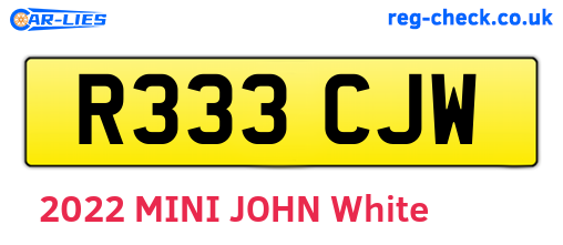 R333CJW are the vehicle registration plates.